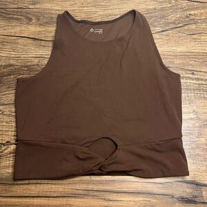 OFFLINE by Aerie Real Me Extra Longline Sports Bra Crop Tank Brown XL